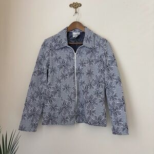 Joseph Ribkoff Floral Textured Zip Front Jacket Sz 12